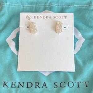 Kendra Scott White Drusy Stud Earrings